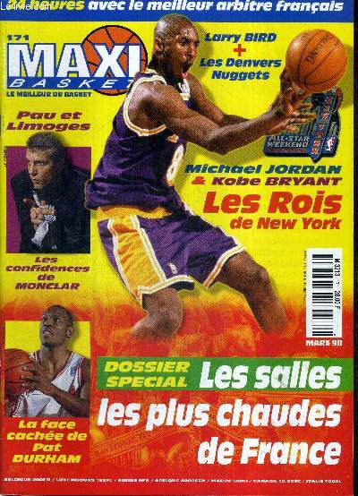 MAXI BASKET - N171 - mars 98 + 1 POSTER (Nick Van Exel) / dossier special : les salles les plus chaudes de France / Michael Jordan et Kobe Bryant, les rois de New York / Larry Bird + Les Denvers Nuggets / les confidences de Monclar...