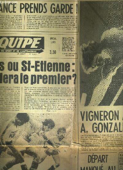 L'EQUIPE - LE QUOTIDIEN DU SPORT - N10.817 - 23 fvrier 1981 / XV : France prend garde! / Nantes ou St-Etienne qui cdera le premier? / Vigneron au paradis A. Gonzales en enfer / dpart manqu au mondial B / Airikkala (Ford Escort) confirme...