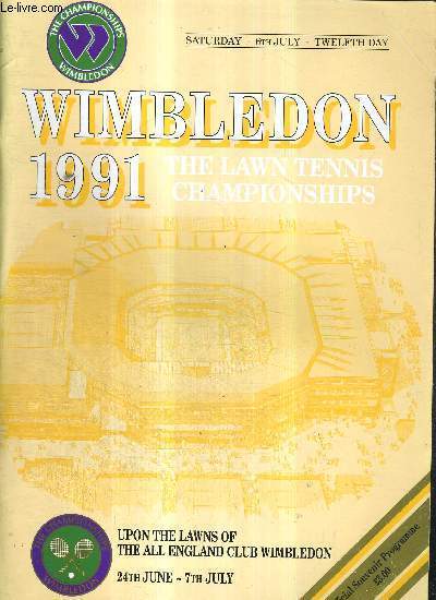 WIMBLEDON 1991 - THE LAWN TENNIS CHAMPIONSHIPS - OFFICIAL SOUVENIR PROGRAMME ... - Photo 1/1