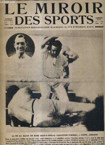 LE MIROIR DES SPORTS - N 201 - 8 mai 1924 / la fin du match de boxe franco-anglais Carpentier-Townley,  Vienne, approche / l'acivit de l'aviation dans le monde entier / la prparation des jeux olympiques aux Etats-Unis...