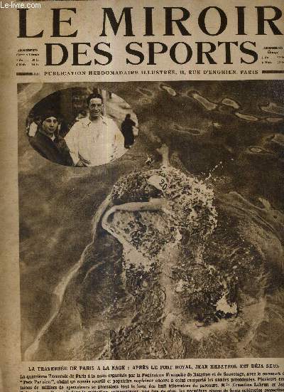 LE MIROIR DES SPORTS - N 277 - 2 septembre 1925 / la traverse de Paris  la nage : aprs le pont royal, Jean Rebeyrol est deja seul / le franais blanc-Marin se retrouve et gagne le quatrieme Paris-Chauny...