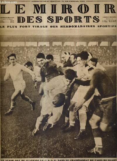 LE MIROIR DES SPORTS - N 514 - 26 novembre 1929 / le stade bat de justesse le C.A.S.G. dans le championnat de Paris de rugby / a Meulan, Berthellin enlve le challenge Riquet de cross cyclopdestre...