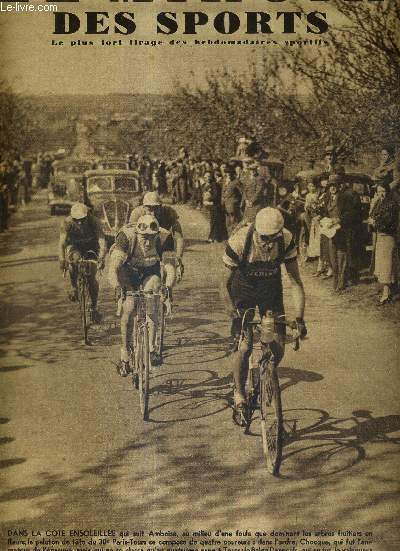 LE MIROIR DES SPORTS - N 941 - 27 avril 1937 / le peloton de tte du 30e Paris-Tours qui se compose de quatre coureurs : Chocque, Danneels, Archambaud, et Heindrickx / Biarritz est domin mais il gagne quand mme le challenge du manoir sur Perpignan...