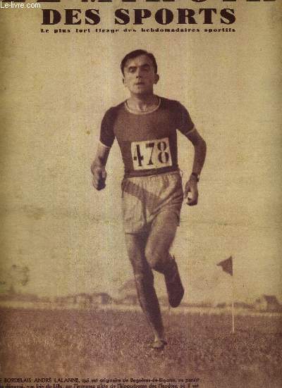 LE MIROIR DES SPORTS - N 994 - 15 mars 1938 / le bordelais Andr Lalanne sur l'immense piste de l'hippodrome des Flandres / surprise  New-York : Baer bat Farr / Lily Loth, championne de France de cross-country et interne des hopitaux de Paris ...