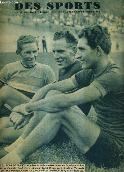 LE MIROIR DES SPORTS - N 1023 - 9 aout 1938 / trois du tour de France, runis sur la pelouse du parc des princes, Vervaecke, Cosson, et Bartali / les provinciaux se taillent la part du lion a la semaine fdrale de l'U.V.F. ...