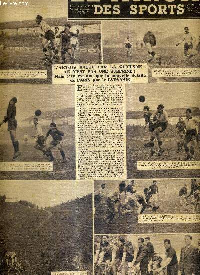 LE MIROIR DES SPORTS - N 130 - 17 janvier 1944 / l'artois battu par la Guyenne : ce n'est pas une surprise! / les rugbymen de l'Ile-de-France renouvellent leur succs sur la cte d'Argent / basketteurs et basketteuses de Championnet...