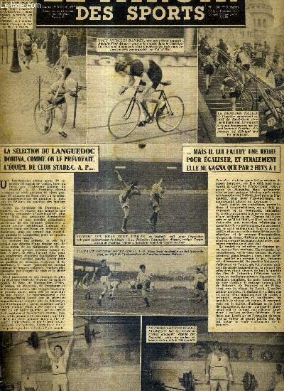 LE MIROIR DES SPORTS - N 134 - 14 fvrier 1944 / la slection du Languedoc domina l'quipe de club stade-C.A.P. / trois manches dans l'omnium, trois victoires pour Prat / Henri Ferrar bat un record du monde...