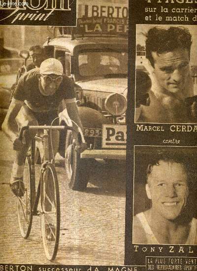 MIROIR SPRINT - N 122 - 20 septembre 1948 / Ren Breton successeur d'Antonin Magne / 4 pages sur la carrire et le match de Marcel Cerdan contre Tony Zale / les premires heures de Vaast sous le ciel Genevois / Lille et Sochaux ont 