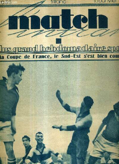MATCH L'INTRAN N66 - 10 janvier 1928 / Saint-Mand - U.S. Suisse Montpellier / dans la coupe ed France, le sud-est s'est bien comport / IXe olympiade jeux d'hiver / petits conseils pour boxeur dbutants / Chantrel, athlte complet...
