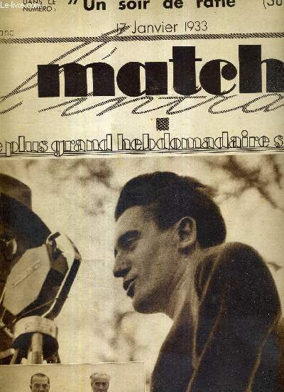 MATCH L'INTRAN N 332 - 17 janvier 1933 / Vincennes - Lecuron, vainqueur du cross des champions de l'
