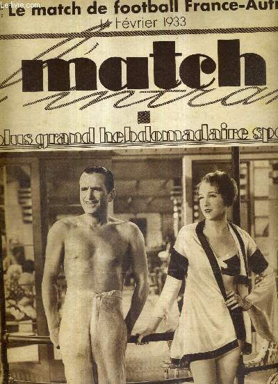 MATCH L'INTRAN N 336 - 11 fvrier 1933 / Douglas Fairbanks et Bebe Daniels dans le film 
