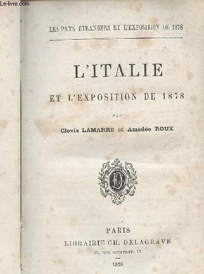 L ITALIE ET L EXPOSITION DE 1878