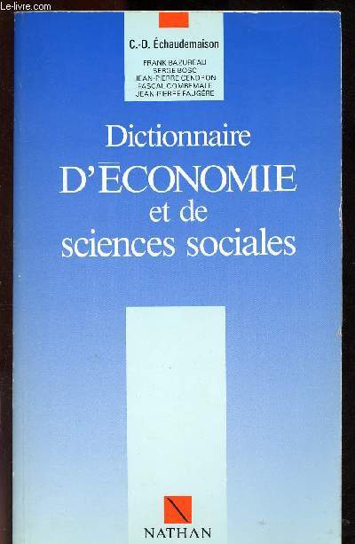DICTIONNAIRE D'ECONOMIE ET DE SCIENCES SOCIALES