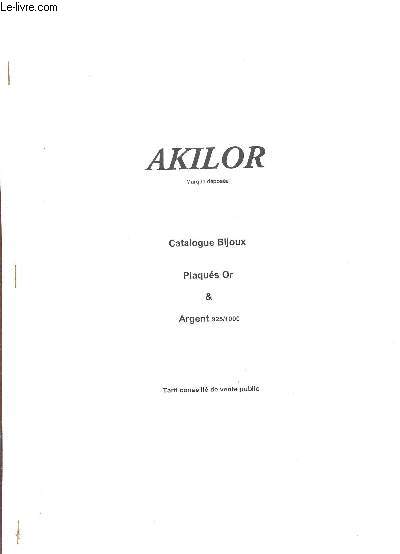 CATALOGUE PUBLICITAIRE - AKILOR - BIJOUX PLAQUE OR & ARGENT 925/1000