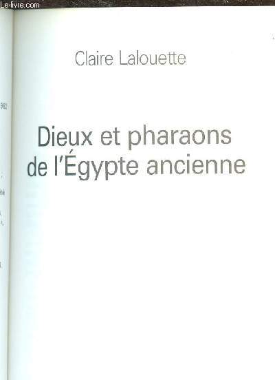 DIEUX ET PHARAONS DE L'EGYPTE ANCIENNE