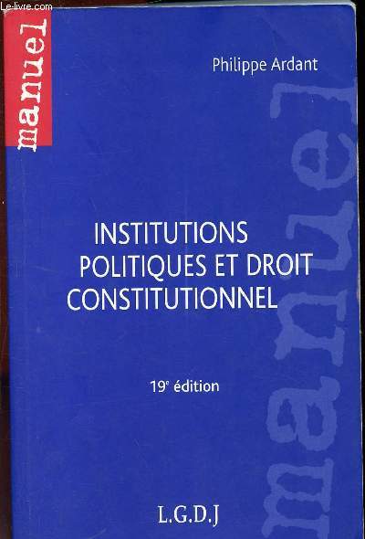 INSTITUTIONS POLITIQUES ET DROIT CONSTITUTIONNEL