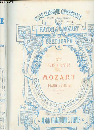 3me sonate en FA - Mozart : Piano et violon (ou violoncelle)