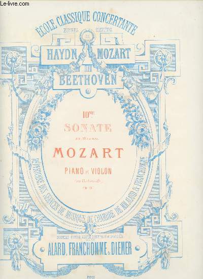 10me sonate en Mi bmol- Mozart : Piano et violon (ou violoncelle)