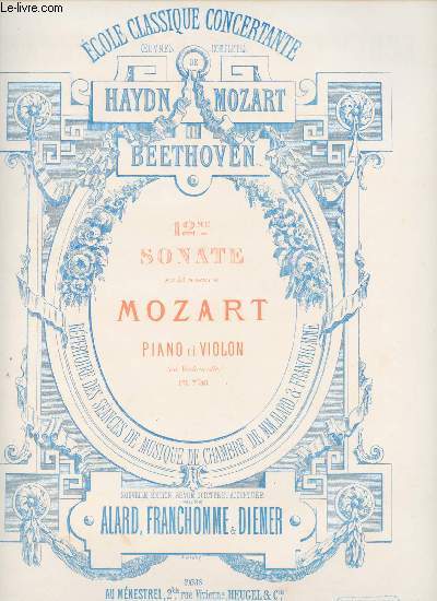 12me sonate en La majeur - Mozart : Piano et violon (ou violoncelle)