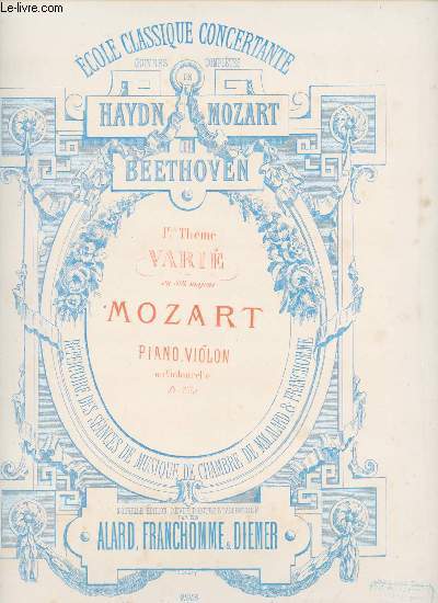 1er thme vari en sol majeur - Mozart : Piano et violon (ou violoncelle)