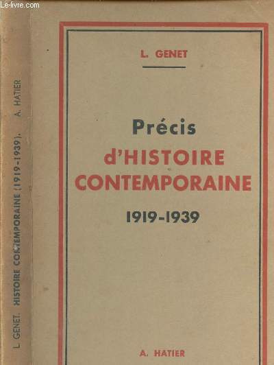 Prcis d'Histoire contemporaine 1919- 1939