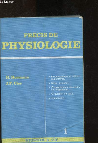 Prcis de physiologie - Tome 1