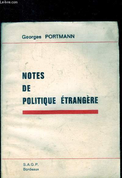 Notes de politique trangre