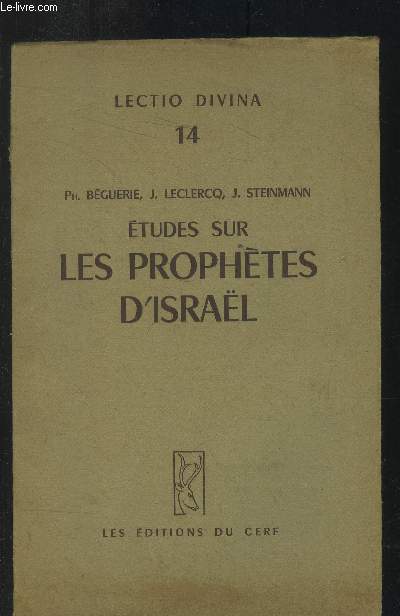 Etudes sur les prophtes d'Isral