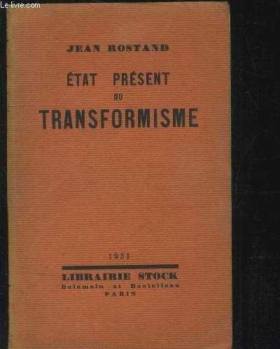 Etat prsent du transformisme