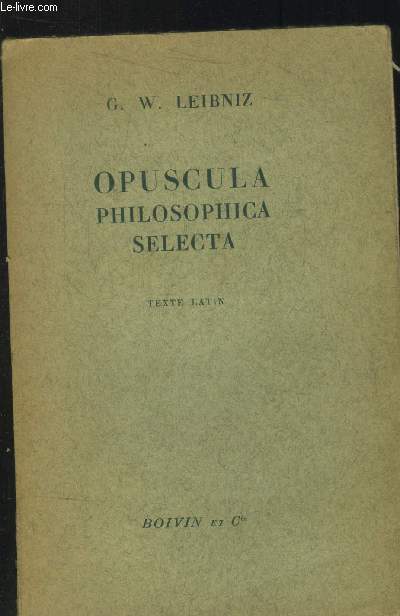 Opuscula philoosphica selecta