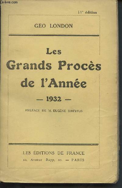 Les Grands Procs de l'anne 1932