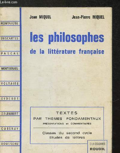 Les philosophes de la littrature franaise - Classes du second cycle/tudes de lettres
