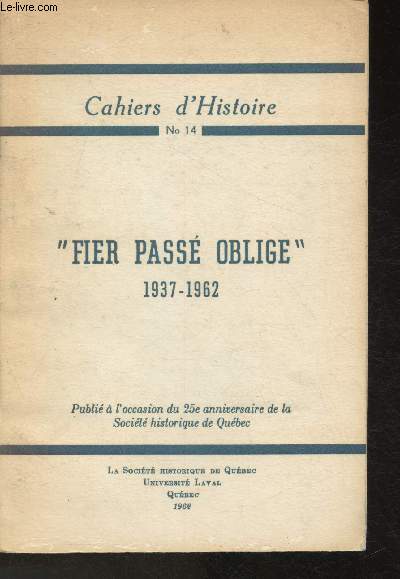 Cahiers d'Histoire n14 : 