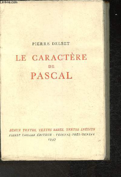 Le Caractre de Pascal (collection 