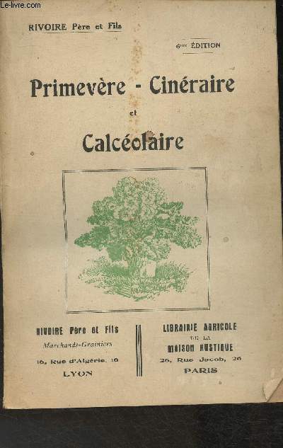 Primevère, Cinéraire et Calcéolaire- 6ème édition