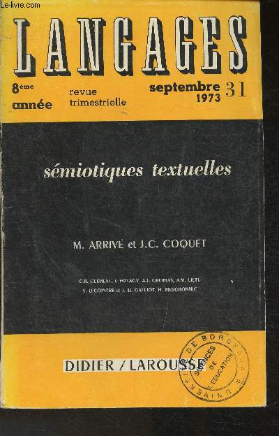 Langages n31 Septembre 1973