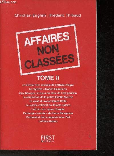 Affaires non classes Tome II: l'affaire Algre, Le mystre 