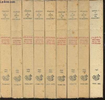 Journal mmoires de la vie littraire- Tomes XIV  XXII (en 9 volumes) Exemplaire 1538/5150 sur vlin de renage au filigrane.