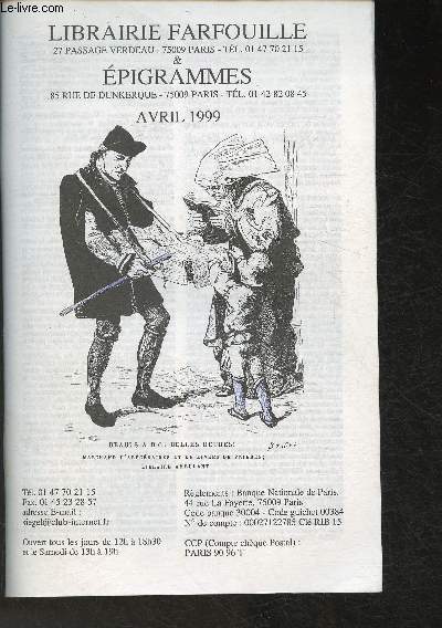Catalogue de la Librairie Frafouille et d'Epigrammes- Avril 1999