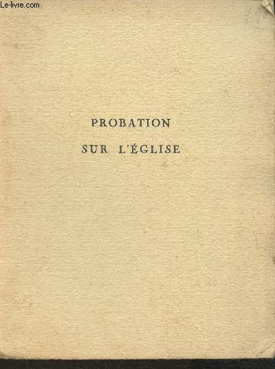 Probation sur l'Eglise