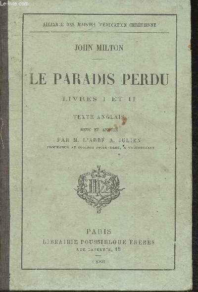 Le paradis perdu - Livres I et II- Texte anglais