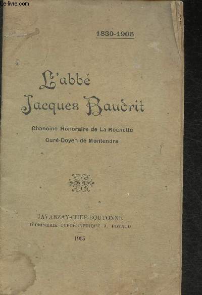 L'abb Jacques Baudrit 1830-1905