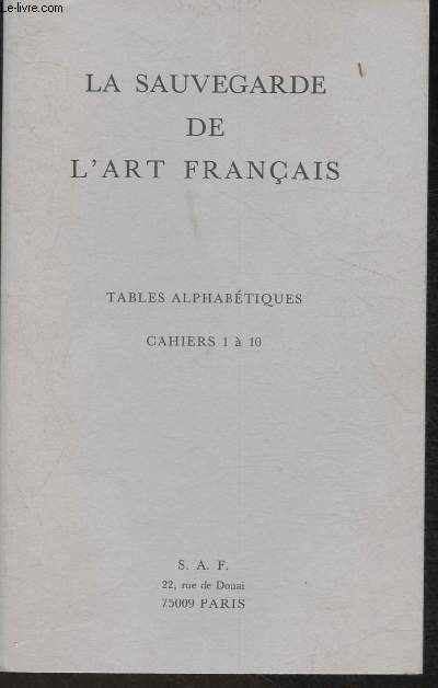 Tables alphbtiques Cahiers 1 10