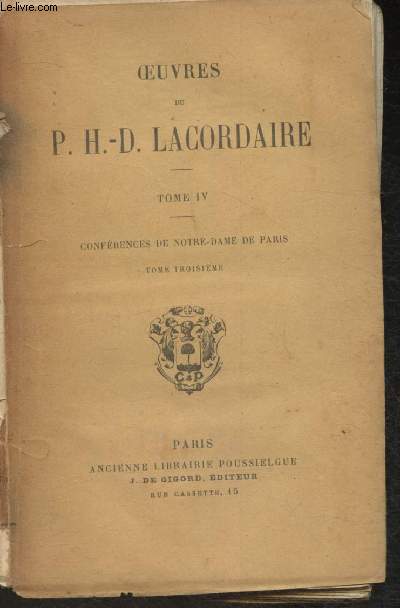 Confrences de Notre-Dame de Paris Tome III