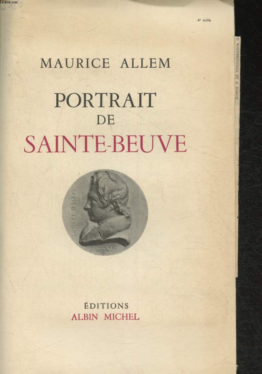 Portrait de Saint-Beuve+ Coupure de presse sur Saint-Beuve