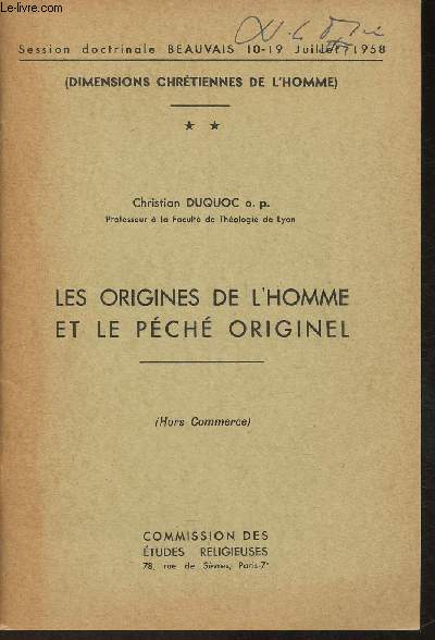 Les origines de l'Homme et le pch originel