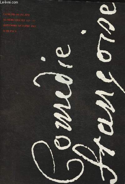 Revue de la Comdie Franaise n121-122- Septembre-octobre 1983- Sommaire: Jean-Pierre Vincent : Devant 