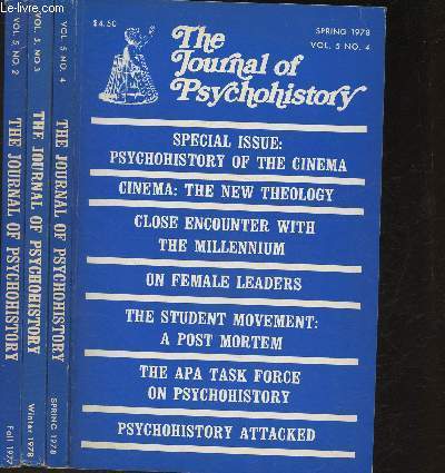 History of childhood quarterly: The Journal of Psychohistory- Vol 5-N2-3-4 (3 volumes) -1977- Texte en anglais