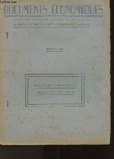 Documents conomiques: Bilan de l'conoie franaise en 1949- n2 -1950