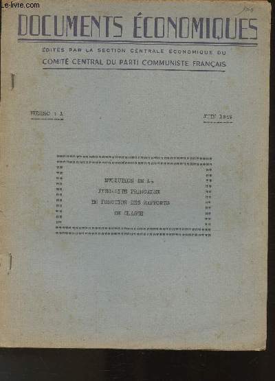 Documents conomiques: Evolution de la fiscalit franaise en fonction des rapports de classe- n1- 1949